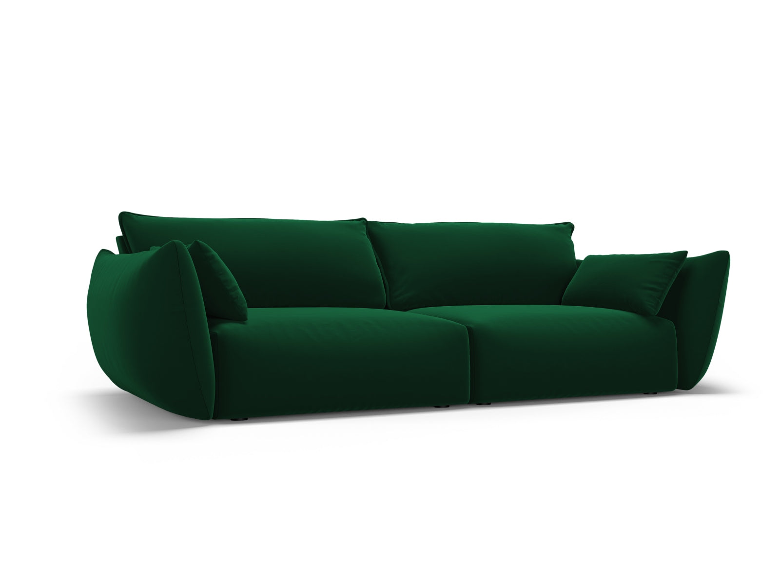 Elegantes 3-Sitzer Sofa Matera in edlem Flaschengrün, ideal für stilvolle Wohnräume, erhältlich bei KAQTU Design AG.