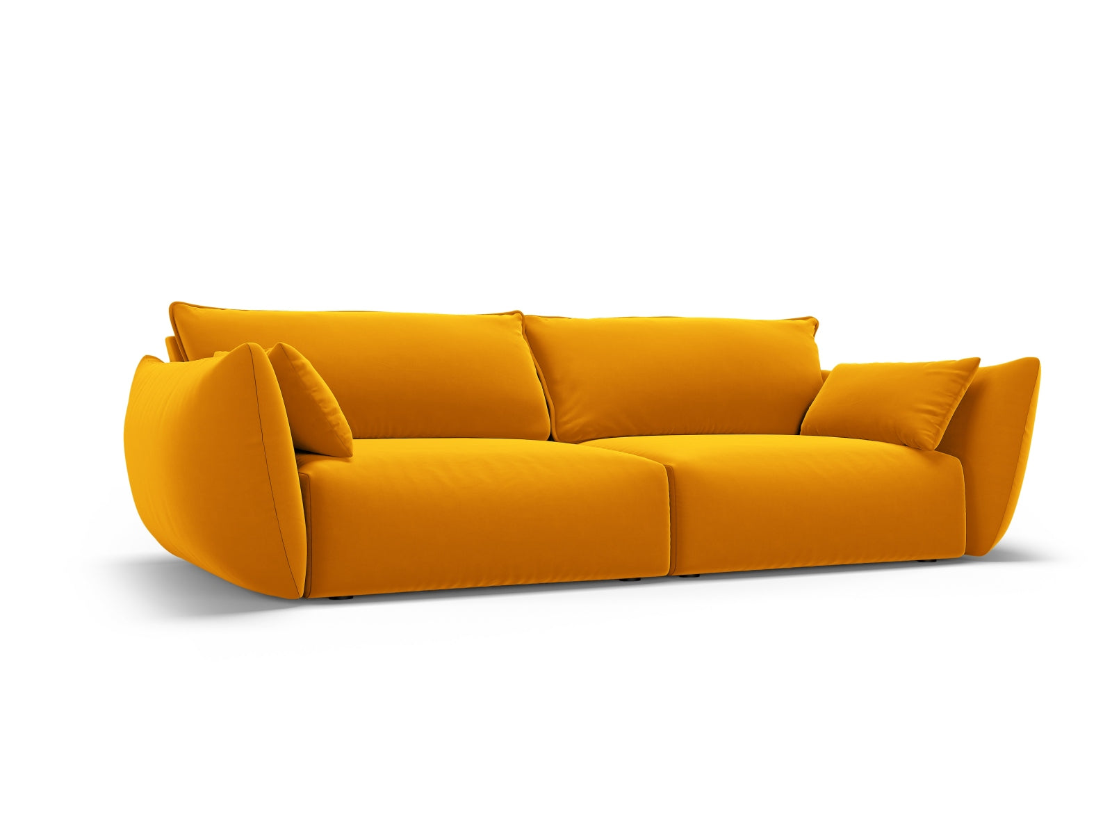 Elegantes 3-Sitzer Sofa Matera in strahlendem Gelb, ideal für stilvolle Wohnräume, präsentiert von Cosmopolitan Design.