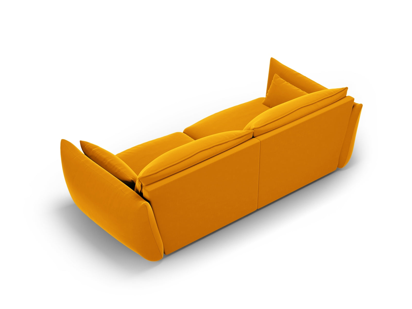 Elegantes 3-Sitzer Sofa Matera in strahlendem Gelb, ideal für stilvolle Wohnräume, entworfen von Cosmopolitan Design.