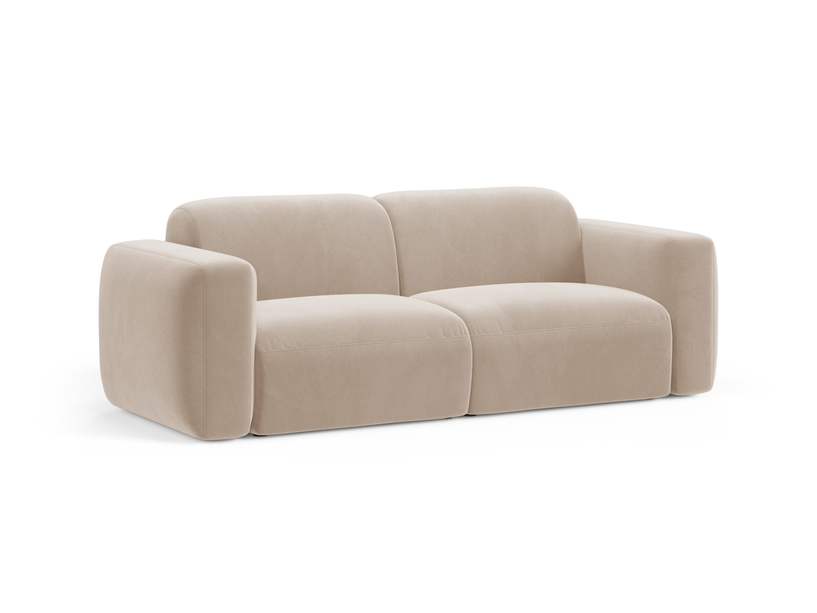 Elegantes Strino Velour 3-Sitzer Sofa in Beige-Salvador, ideal für stilvolle Wohnräume, erhältlich bei KAQTU Design AG.