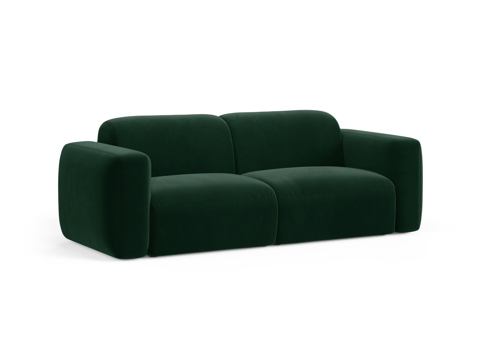 Elegantes Strino Velour 3-Sitzer Sofa in Flaschengrün, ideal für stilvolle Wohnräume, präsentiert von Cosmopolitan Design.