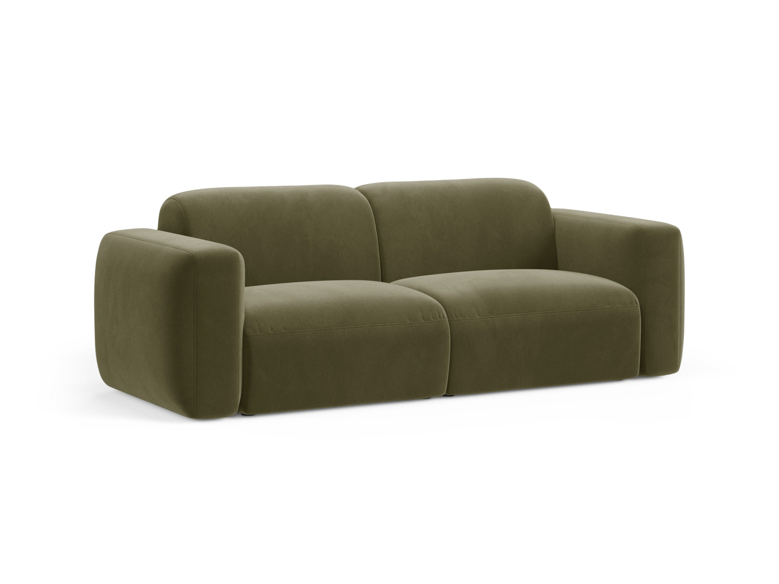 Elegantes Strino Velour 3-Sitzer Sofa in einem stilvollen Grünton, ideal für moderne Wohnräume, präsentiert von Cosmopolitan Design.