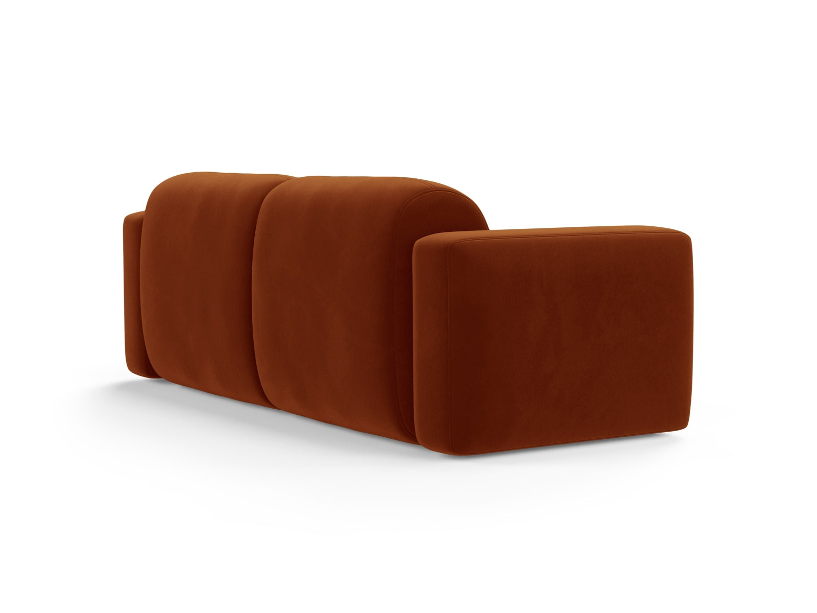 Modulares 3-Sitzer Sofa aus Strino Velour in ansprechendem Terracotta, perfekt für moderne und gemütliche Wohnambiente von Cosmopolitan Design.
