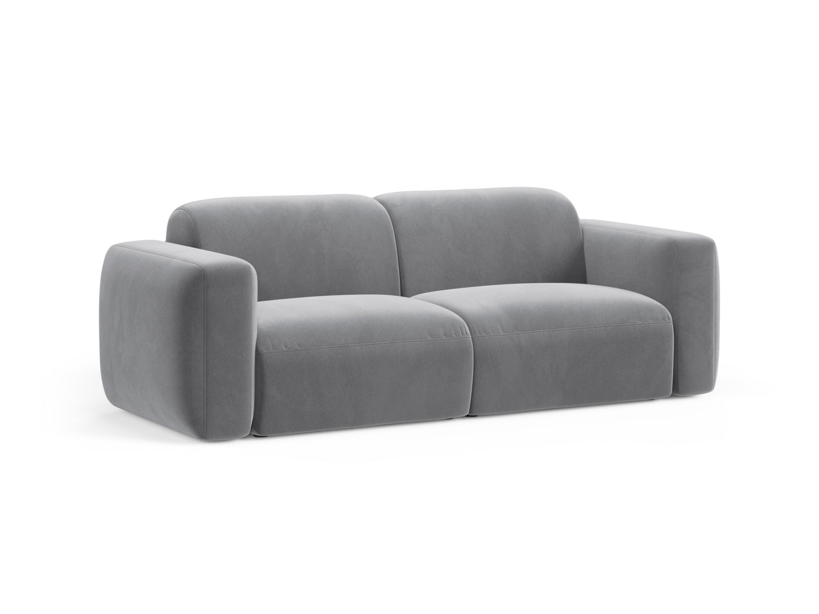 Elegantes Strino Velour 3-Sitzer Sofa in Grau, modular und stilvoll, ideal für moderne Wohnräume von Cosmopolitan Design.