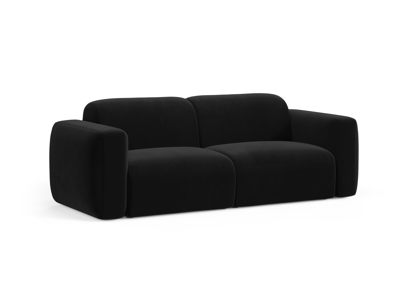 Elegantes Strino Velour 3-Sitzer Sofa in Schwarz, ideal für modernes Wohnen, präsentiert von Cosmopolitan Design.