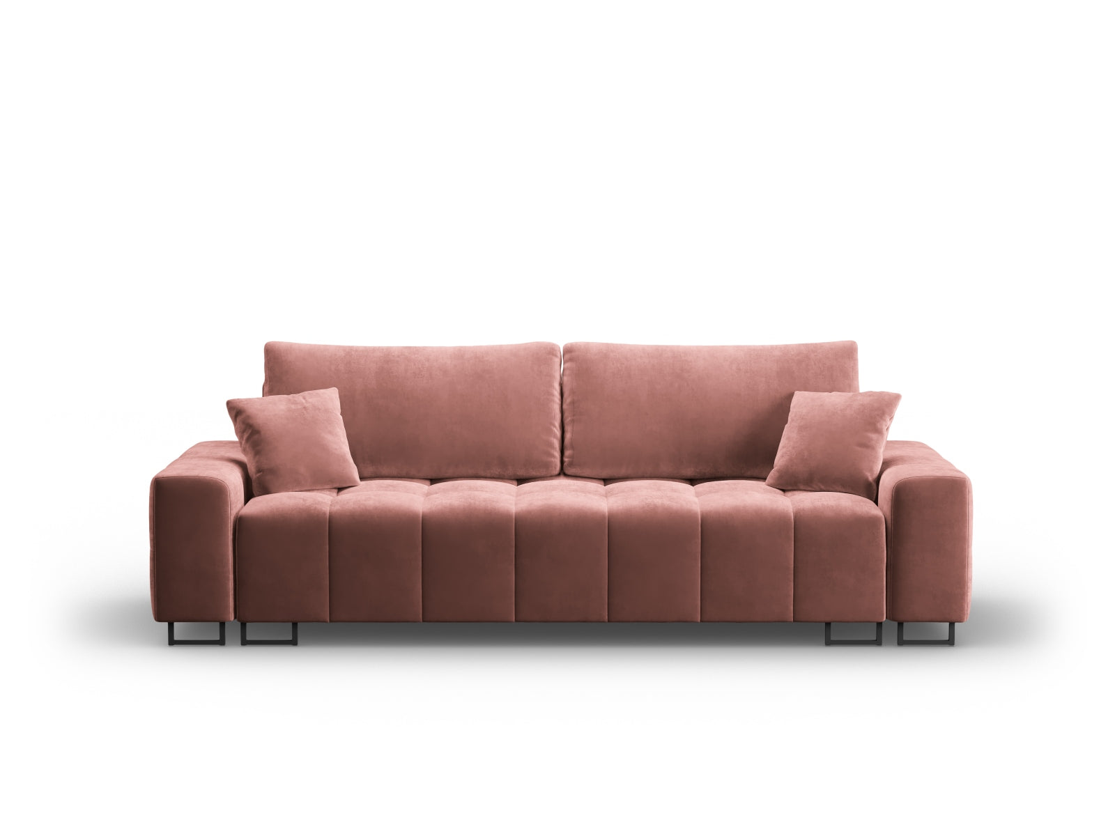 Wicklow Velour Sofa mit Schlaffunktion und Stauraum 3 Sitzer in Pink präsentiert im Onlineshop von KAQTU Design AG. Bettsofa ist von Cosmopolitan Design