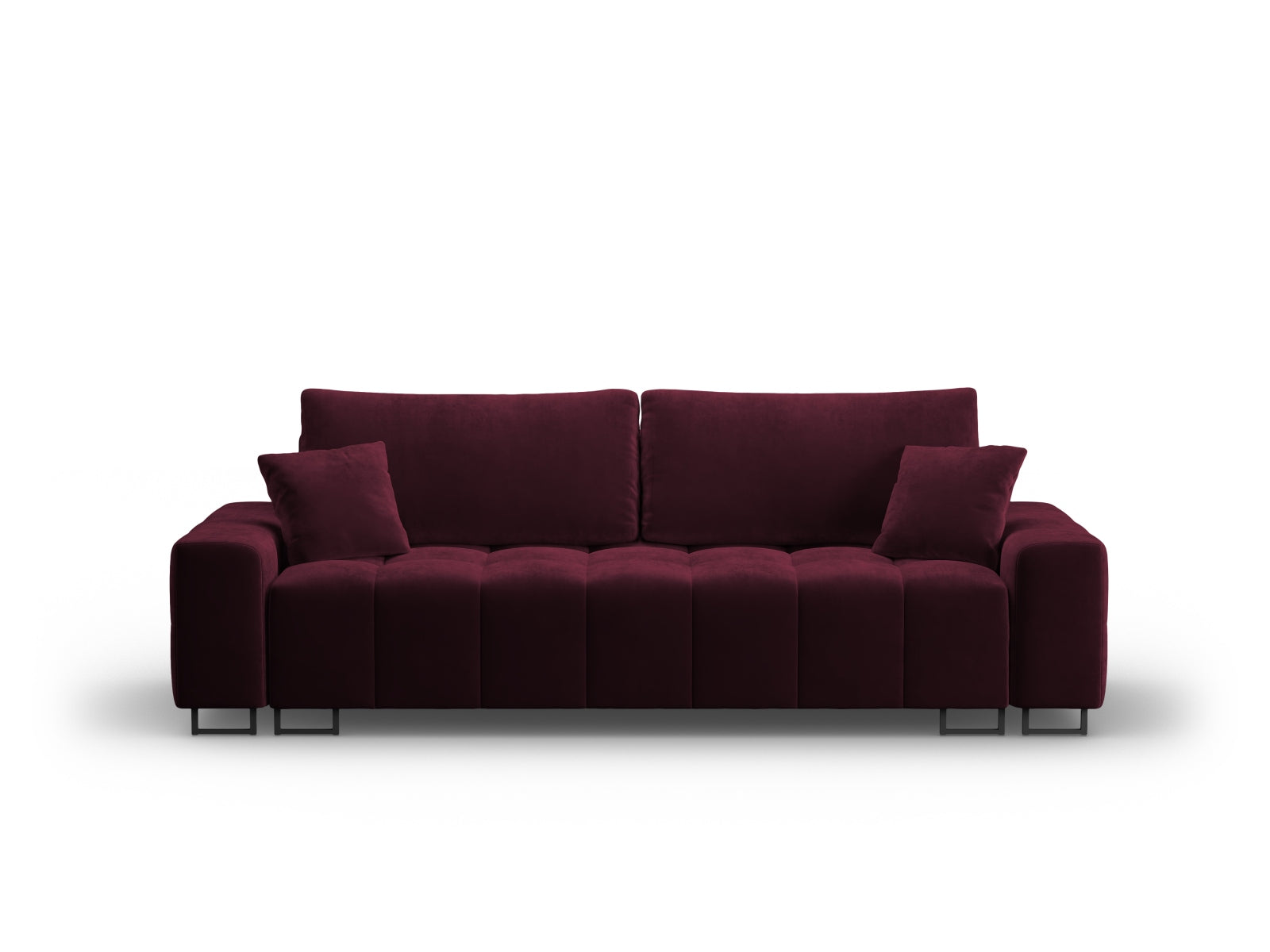 Wicklow Velour Sofa mit Schlaffunktion und Stauraum 3 Sitzer in Dark Red präsentiert im Onlineshop von KAQTU Design AG. Bettsofa ist von Cosmopolitan Design