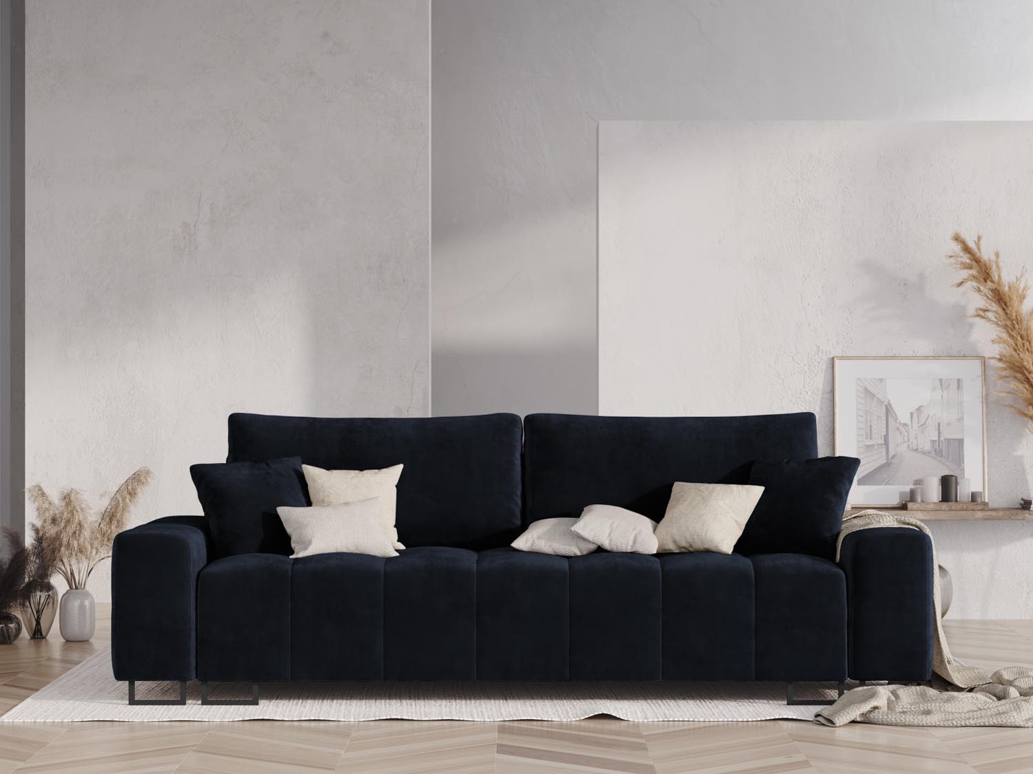 Entdecken Sie das Wicklow Velour Sofa von Cosmopolitan Design – elegantes 3-Sitzer Sofa mit innovativer Schlaffunktion und praktischem Stauraum.