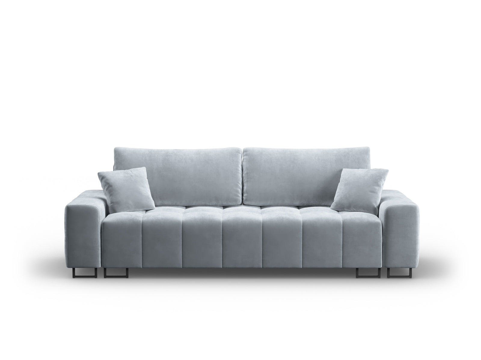 Wicklow Velour Sofa mit Schlaffunktion und Stauraum 3 Sitzer in Light Blue präsentiert im Onlineshop von KAQTU Design AG. Bettsofa ist von Cosmopolitan Design