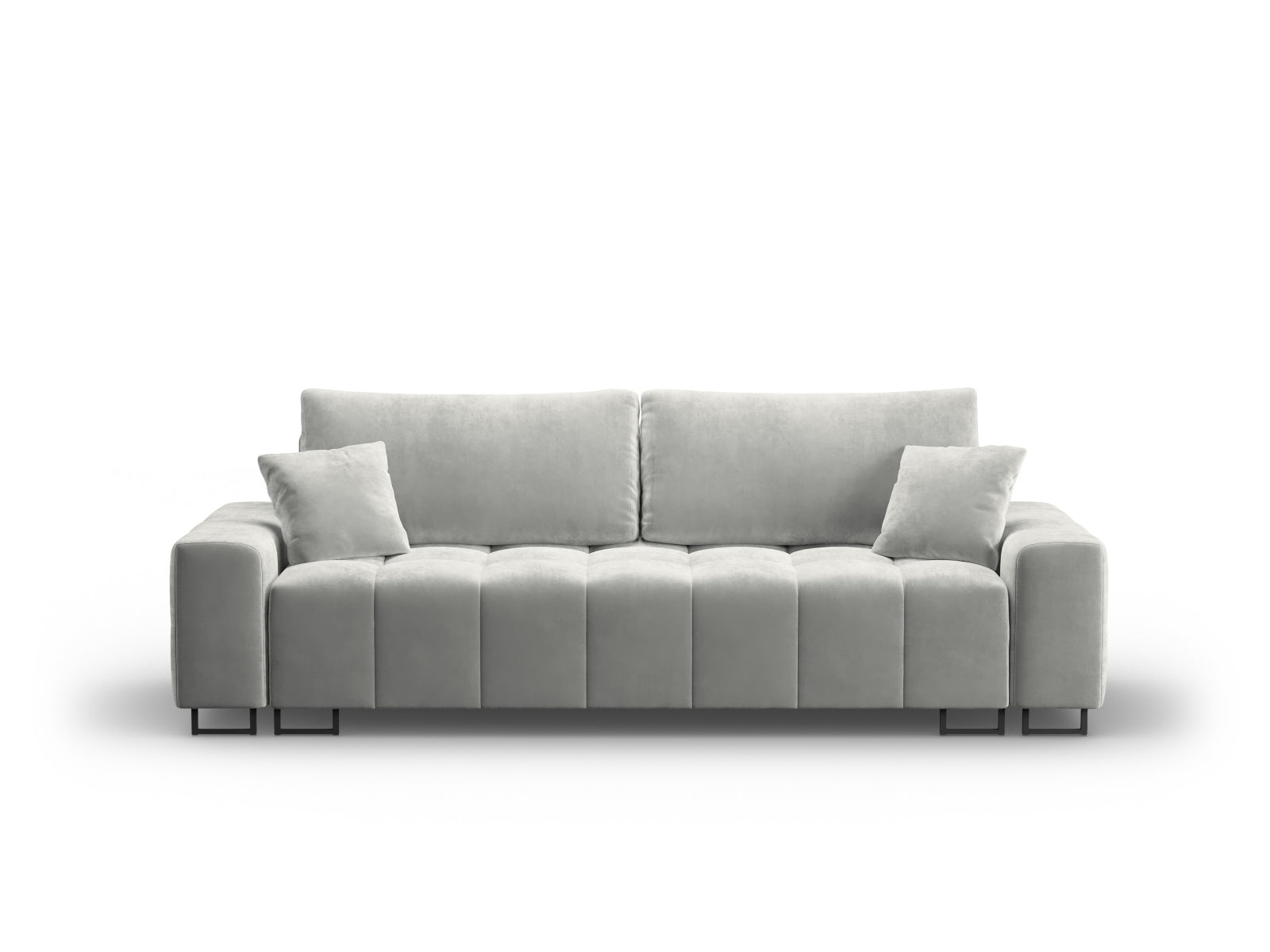 Wicklow Velour Sofa mit Schlaffunktion und Stauraum 3 Sitzer in Light Grey präsentiert im Onlineshop von KAQTU Design AG. Bettsofa ist von Cosmopolitan Design