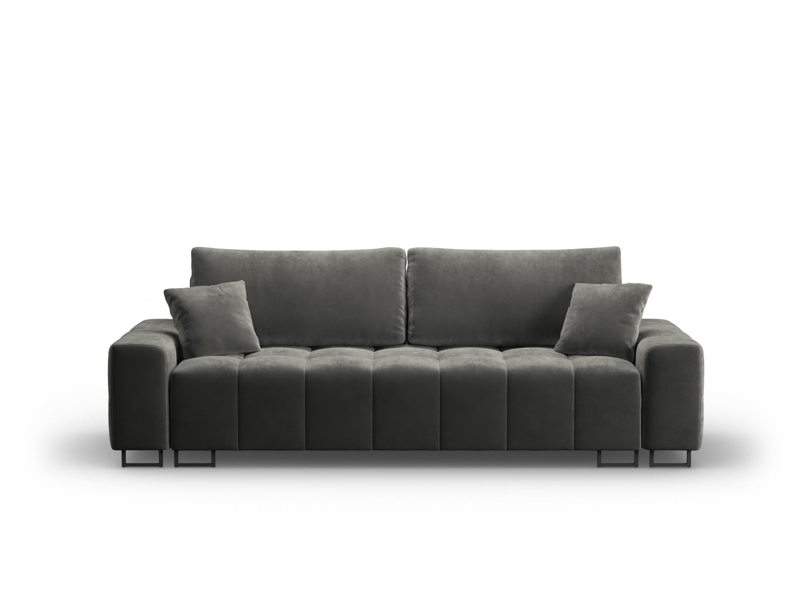 Wicklow Velour Sofa mit Schlaffunktion und Stauraum 3 Sitzer in Grey präsentiert im Onlineshop von KAQTU Design AG. Bettsofa ist von Cosmopolitan Design