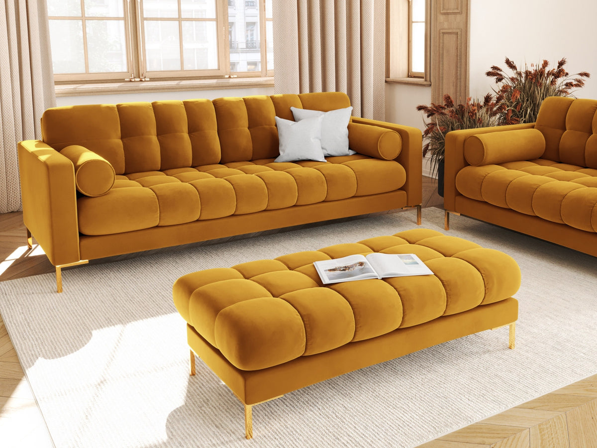 3er Sofa Bali von Cosmopolitan Design mit Stoffbezug, Holzrahmen und Metallbeinen