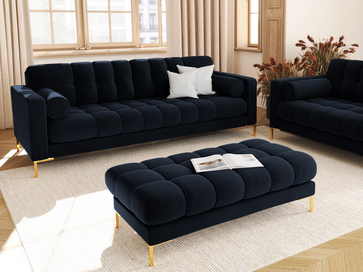 3er Sofa Bali von Cosmopolitan Design mit Stoffbezug, Holzrahmen und Metallbeinen