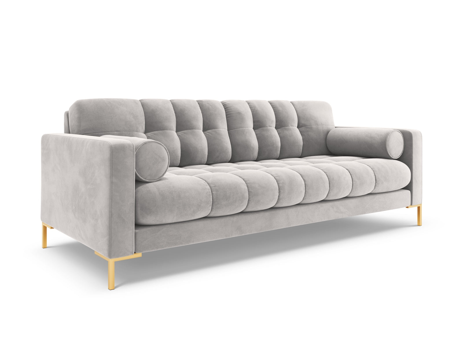 Elegantes 3-Sitzer Sofa Bali von Cosmopolitan Design, aus hochwertigem Silver-Bluvel, ideal für moderne Wohnräume.