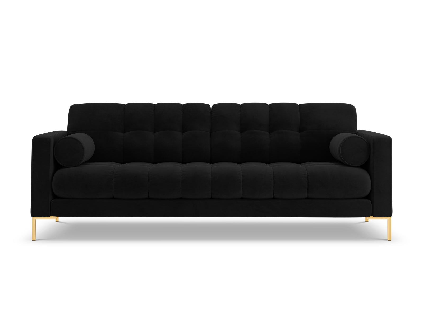 Modernes 3-Sitzer Sofa Bali von Cosmopolitan Design in edlem Black-Bluvel, perfekt für gemütliche Abende und stilvolle Einrichtung.