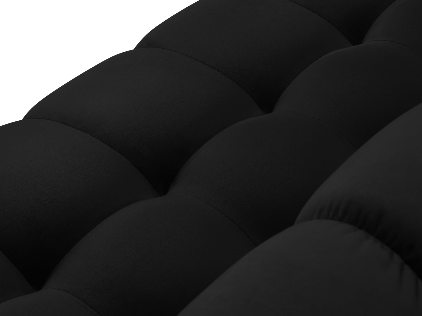 Stilvolles 3-Sitzer Sofa Bali von Cosmopolitan Design in edlem Black-Bluvel, perfekt für zeitgemäße Wohnräume und gemütliche Abende.
