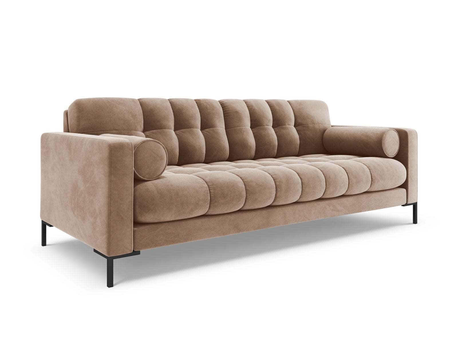 Elegantes 3-Sitzer Sofa Bali in stilvollem Beige-Bluvel, ideal für moderne Wohnräume, präsentiert von Cosmopolitan Design.