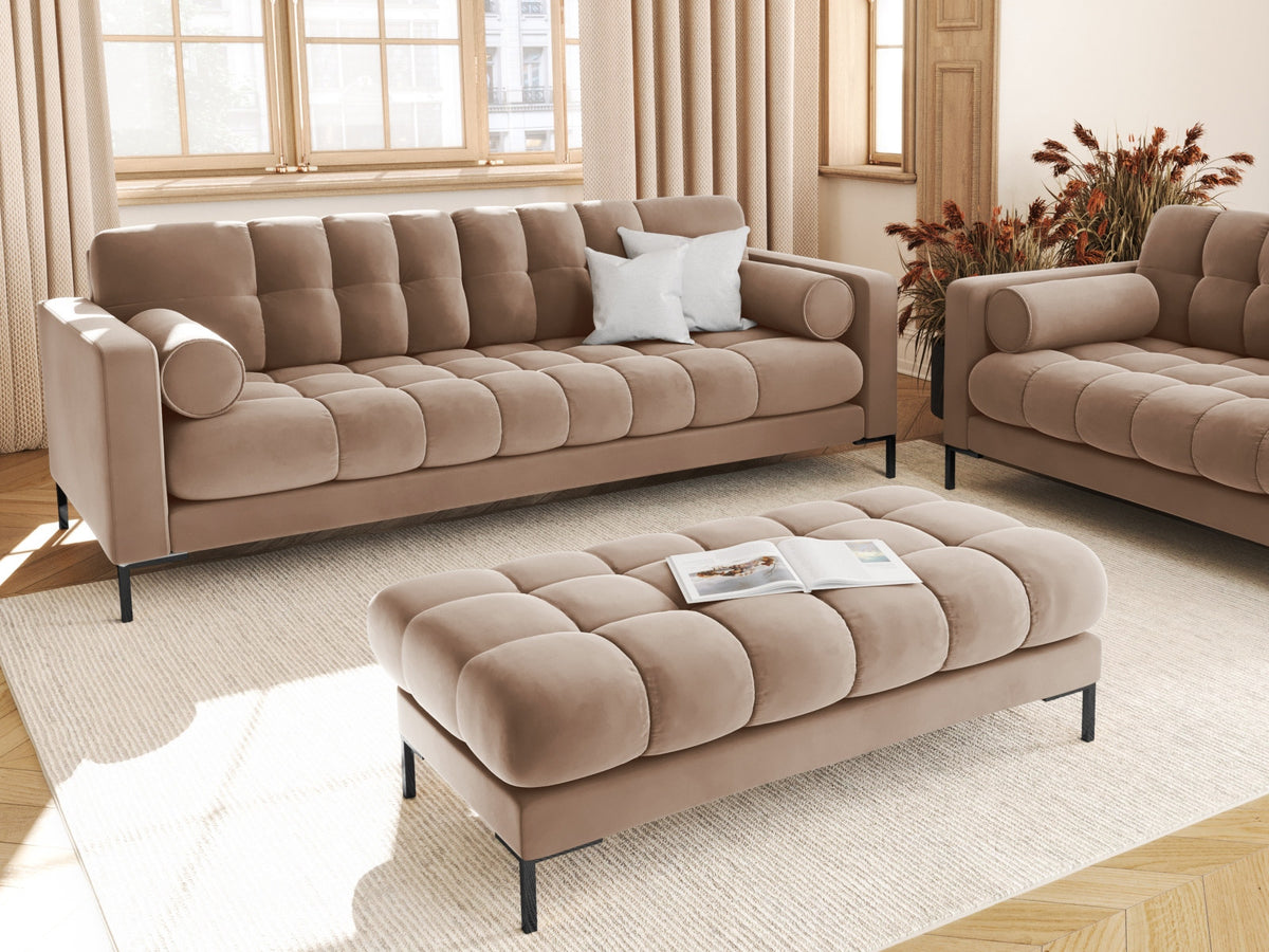 3er Sofa Bali von Cosmopolitan Design mit Stoffbezug, Holzrahmen und Metallbeinen