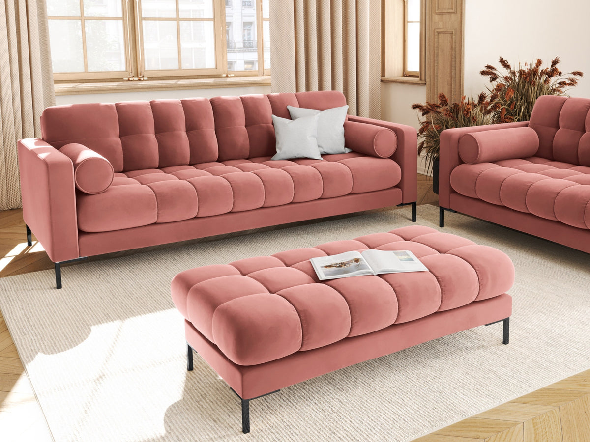 3er Sofa Bali von Cosmopolitan Design mit Stoffbezug, Holzrahmen und Metallbeinen