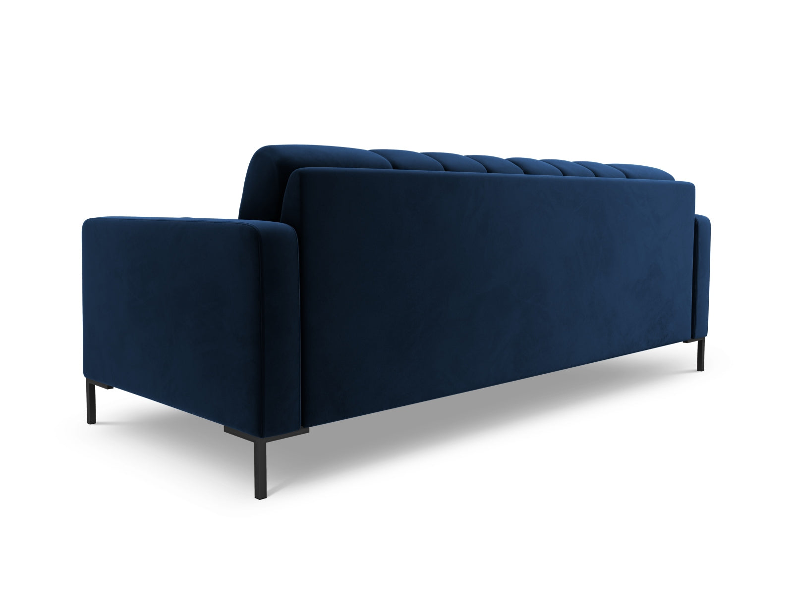 Elegantes 3-Sitzer Sofa Bali in Royal Blue-Bluvel, ideal für gemütliche Wohnzimmer, vereint modernes Design mit hohem Sitzkomfort.