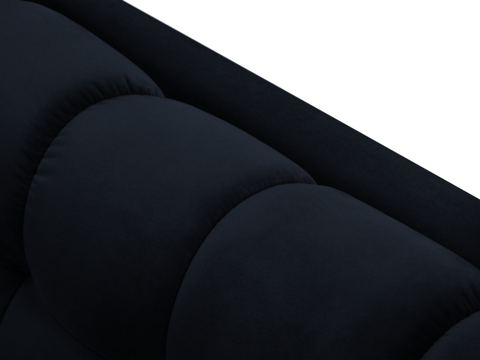 Modernes 3-Sitzer Sofa Bali in stilvollem Dunkelblau, perfekt für entspannte Abende und stilvolle Wohnräume.