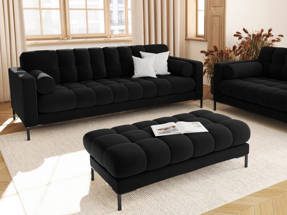 3-Sitzer Sofa Bali in Black-Bluvel präsentiert im Onlineshop von KAQTU Design AG. 3er Sofa ist von Cosmopolitan Design