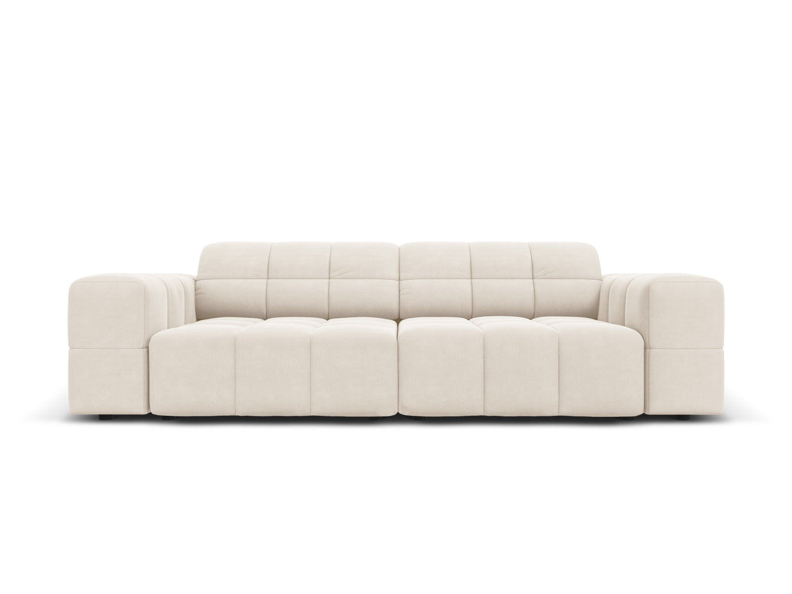 Chicago Velour Sofa 3 Sitzer 102cm in Light Beige-Bluvel präsentiert im Onlineshop von KAQTU Design AG. 3er Sofa ist von Cosmopolitan Design