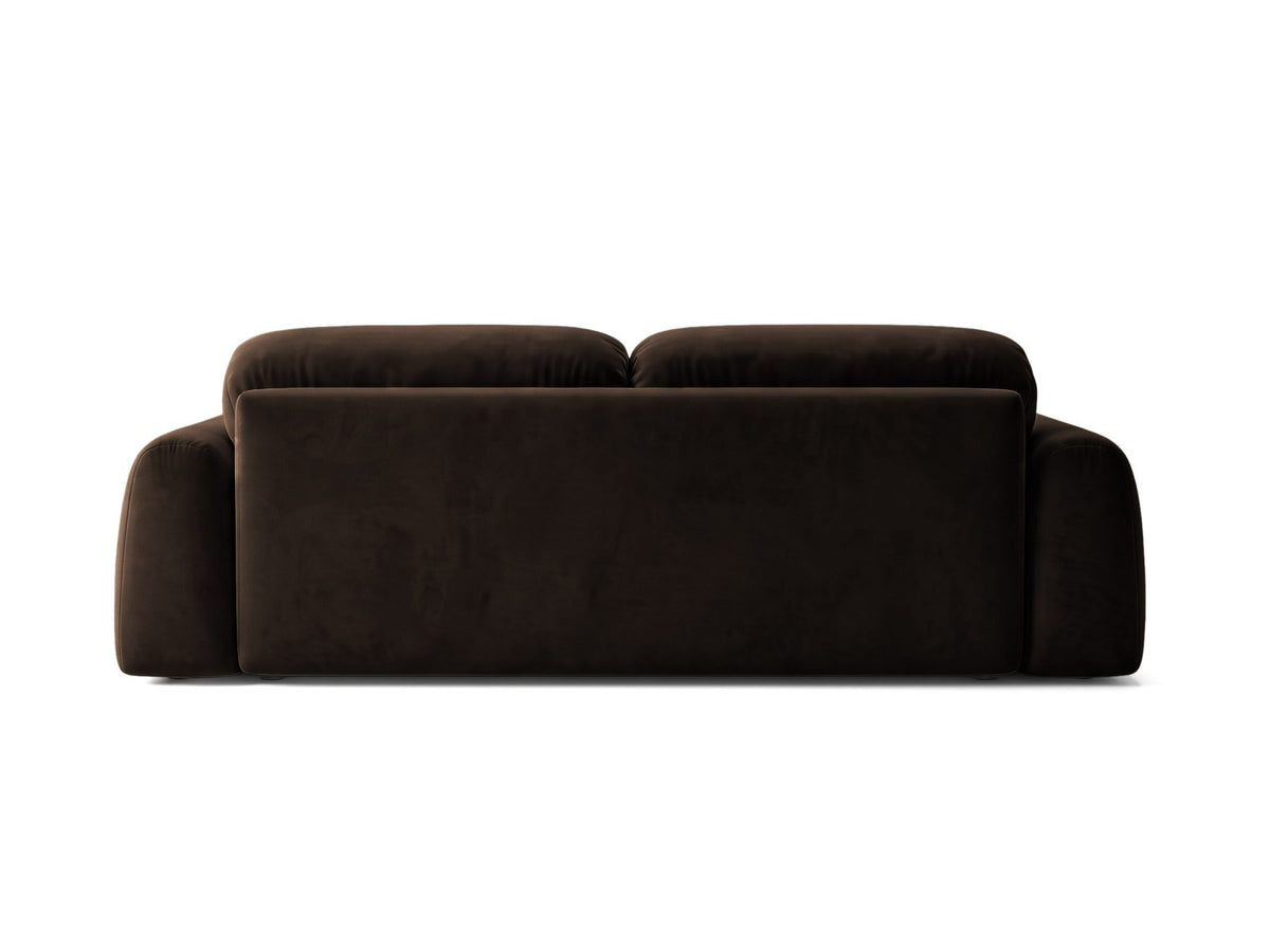 3er Sofa Milan mit Bluvel-Stoffbezug in Samtoptik auf schwarzen Kunststoffbeinen