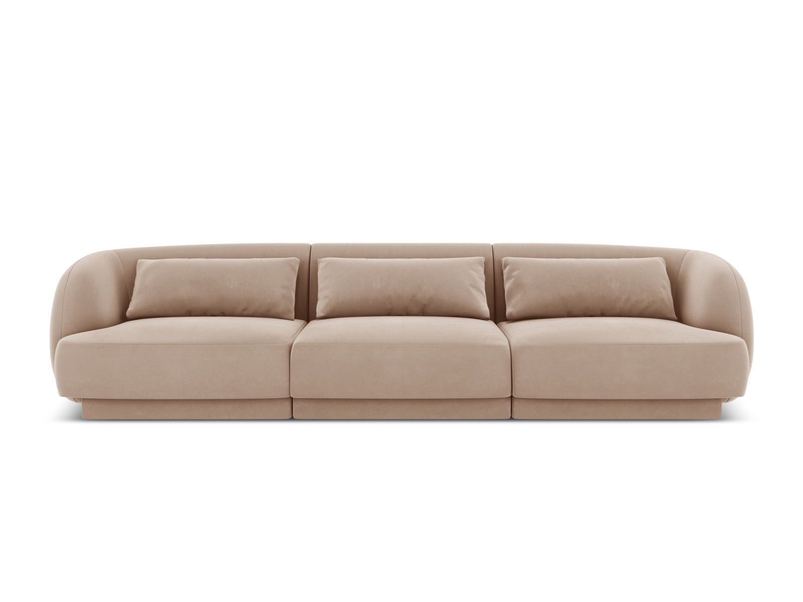 Tulum Velour Sofa 3 Sitzer 90cm in Beige-Bluvel präsentiert im Onlineshop von KAQTU Design AG. 3er Sofa ist von Cosmopolitan Design