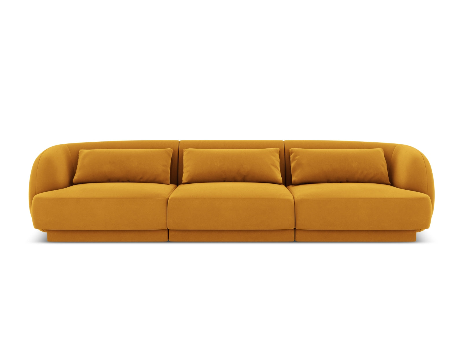 Tulum Velour Sofa 3 Sitzer 90cm in Yellow-Bluvel präsentiert im Onlineshop von KAQTU Design AG. 3er Sofa ist von Cosmopolitan Design
