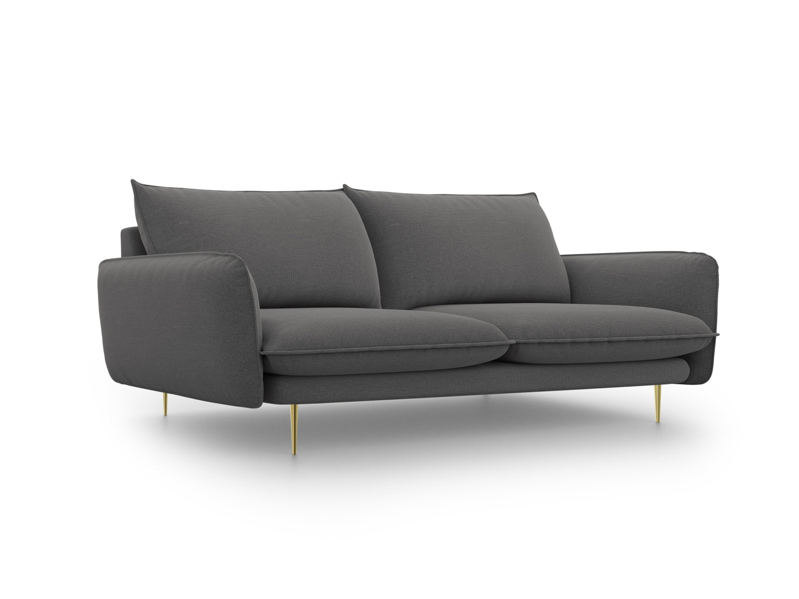 Vienna Sofa 3 Sitzer 92cm in Dark Grey/Gold-Positano präsentiert im Onlineshop von KAQTU Design AG. 3er Sofa ist von Cosmopolitan Design