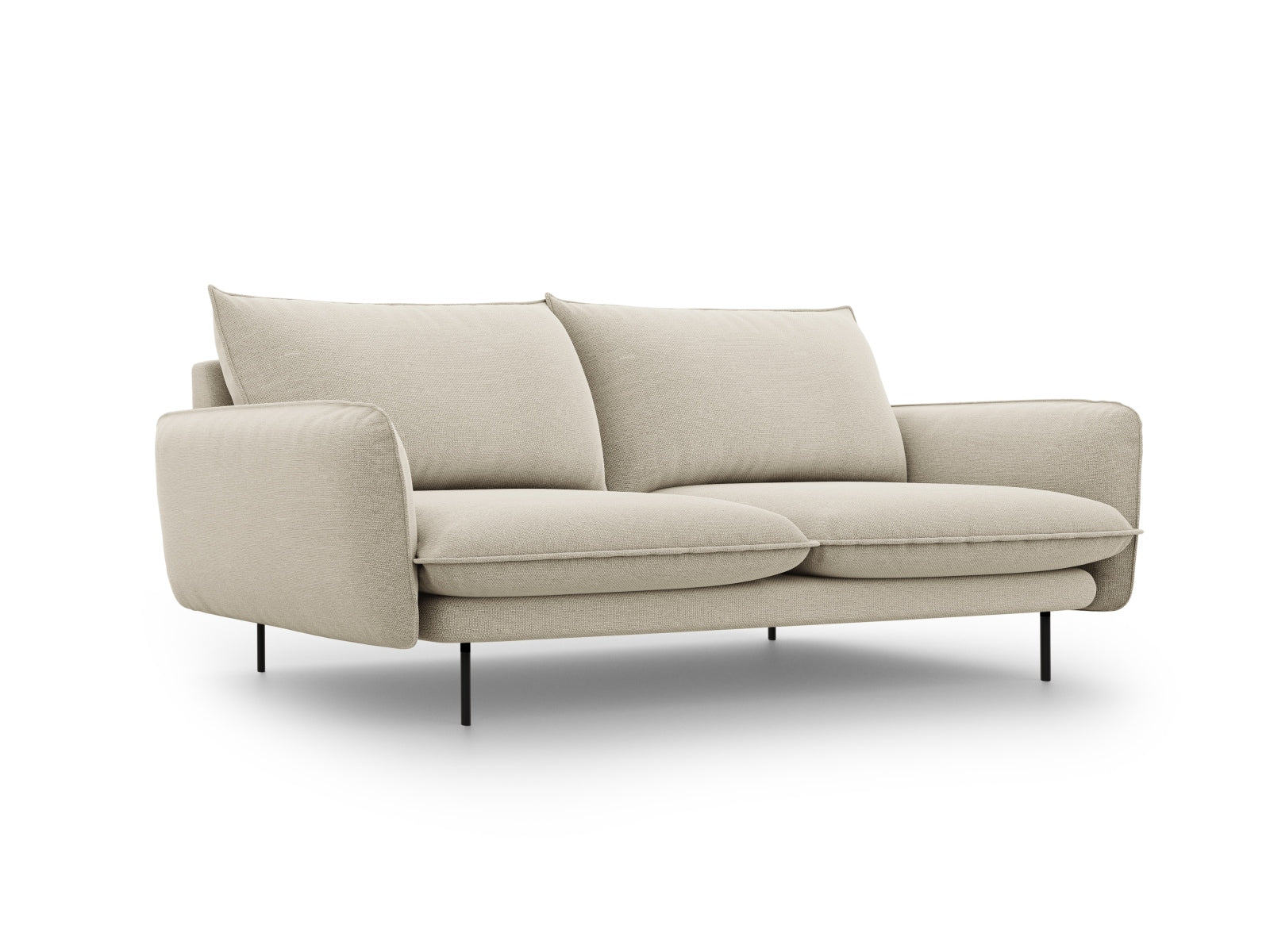 Vienna Sofa 3 Sitzer 92cm in Beige/Schwarz-Positano präsentiert im Onlineshop von KAQTU Design AG. 3er Sofa ist von Cosmopolitan Design