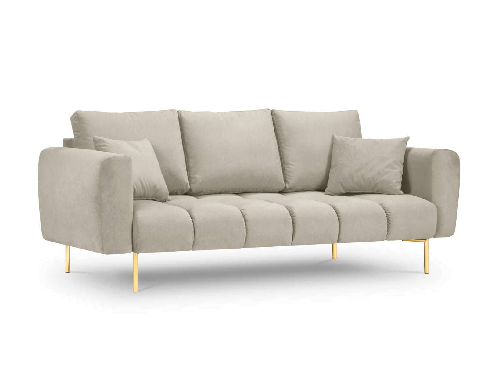 Hastings Velour Sofa 3 Sitzer in Beige präsentiert im Onlineshop von KAQTU Design AG. 3er Sofa ist von Cosmopolitan Design