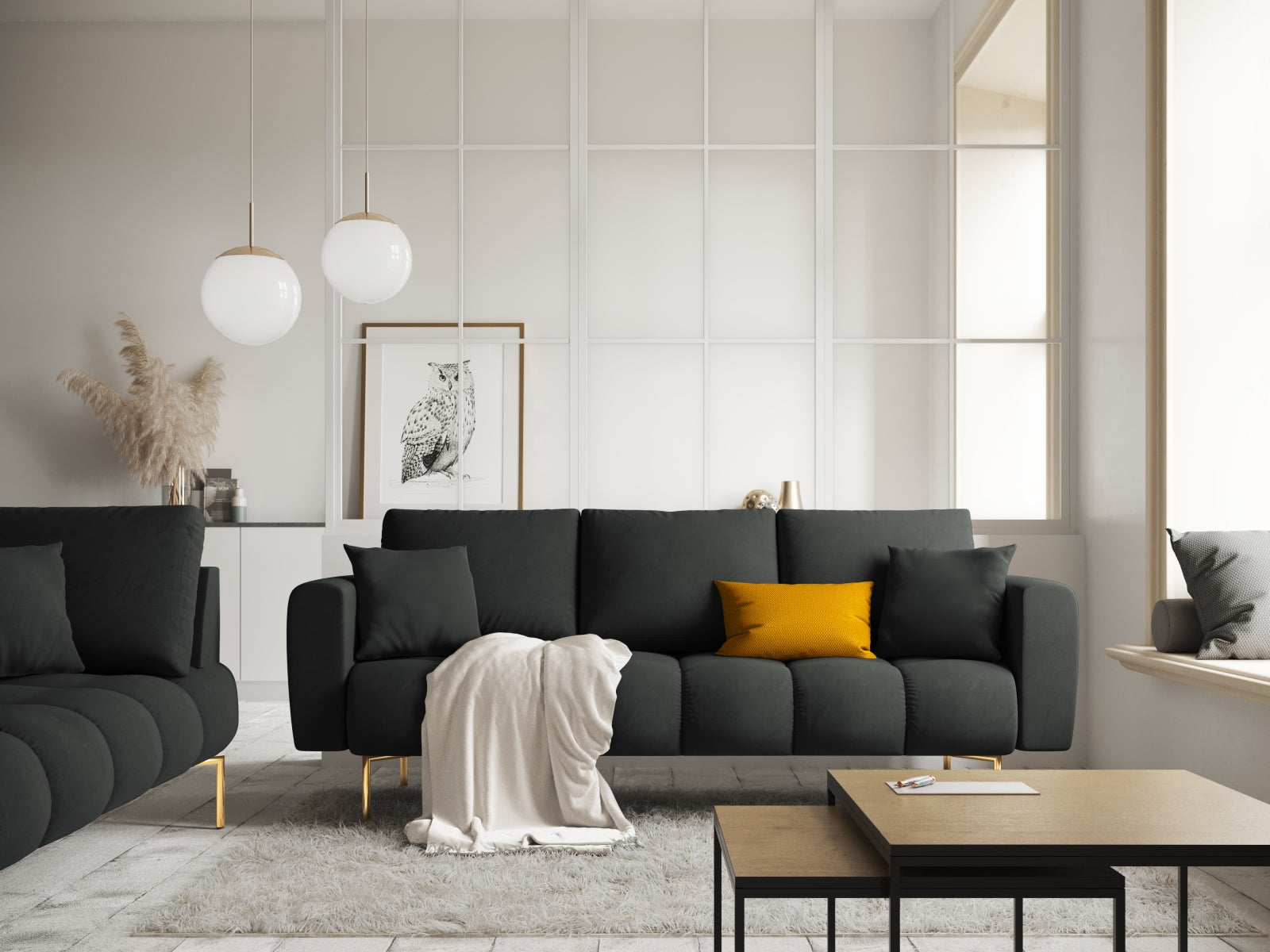 Erleben Sie das stilvolle Hastings Velour Sofa 3 Sitzer von Cosmopolitan Design. Ideal für Ihr Wohnzimmer, vereint es modernen Komfort mit edlem Flair.
