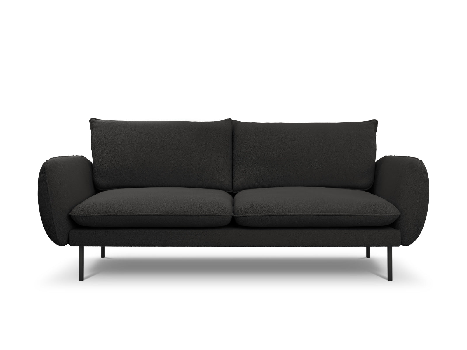 Vienna Boucle Sofa 3 Sitzer 92cm in Black/Schwarz-Ascot präsentiert im Onlineshop von KAQTU Design AG. 3er Sofa ist von Cosmopolitan Design