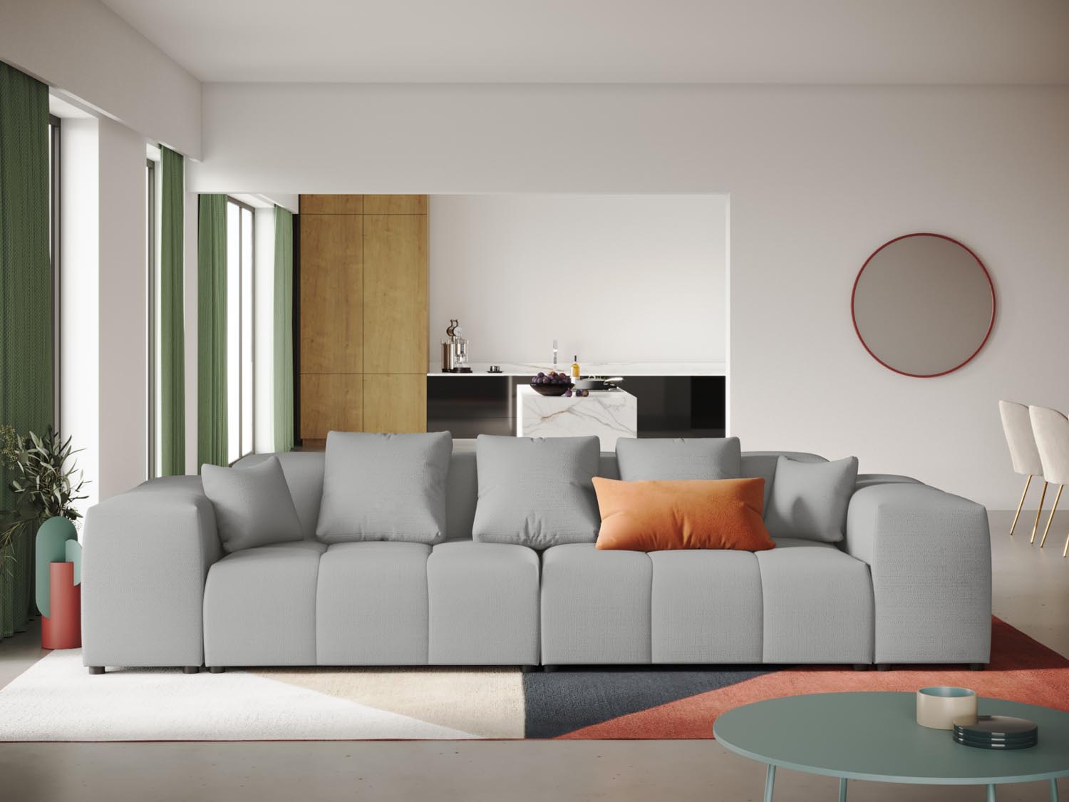 Rome Modular Sofa 3 Sitzer in Light Grey-Babel präsentiert im Onlineshop von KAQTU Design AG. 3er Sofa ist von Cosmopolitan Design