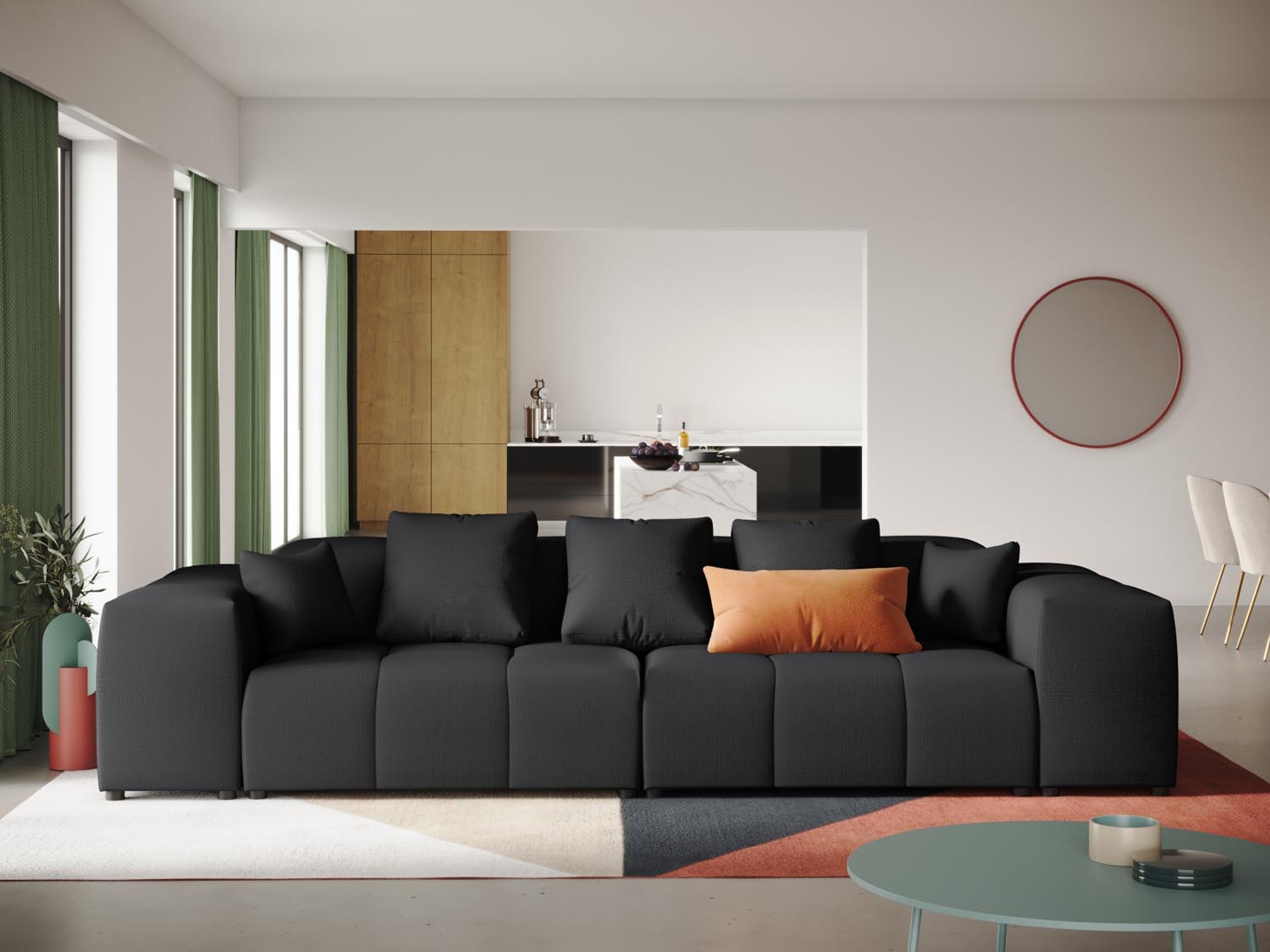 Rome Modular Sofa 3 Sitzer in Black-Babel präsentiert im Onlineshop von KAQTU Design AG. 3er Sofa ist von Cosmopolitan Design