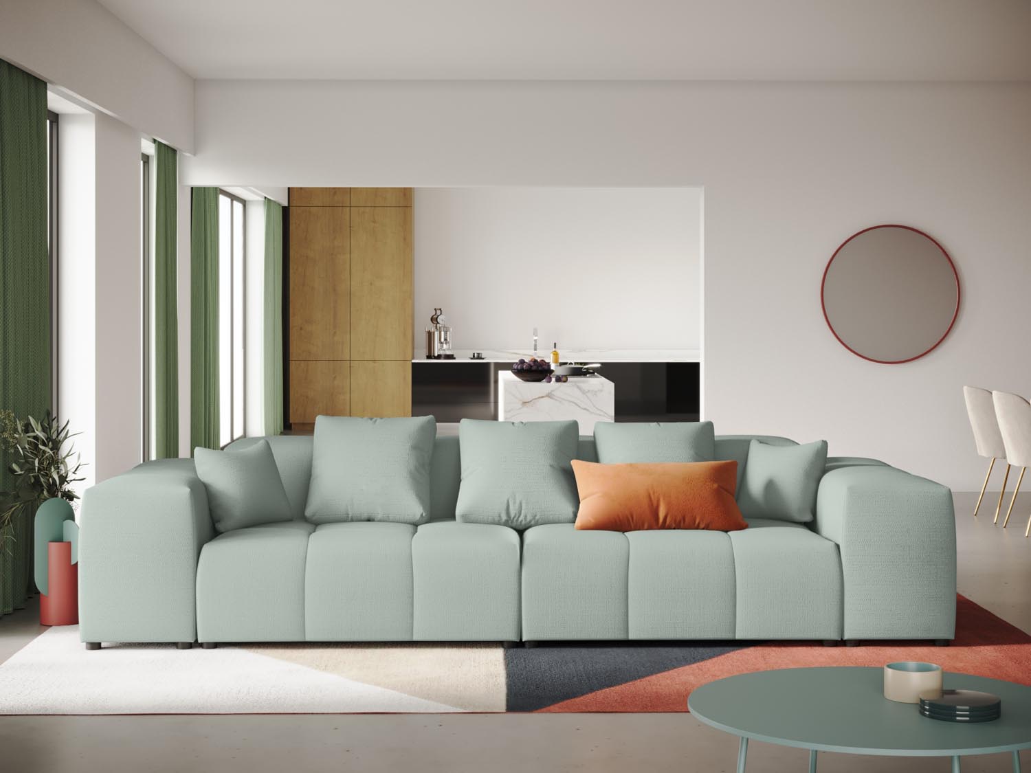 Rome Modular Sofa 3 Sitzer in Mint-Babel präsentiert im Onlineshop von KAQTU Design AG. 3er Sofa ist von Cosmopolitan Design