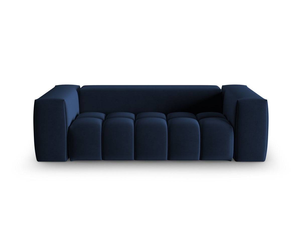 Modulares 3er Sofa Verona in Sand-Casino Samtstoff mit Massivholzrahmen und schwarzen Kunststoffbeinen, Cosmopolitan Design.