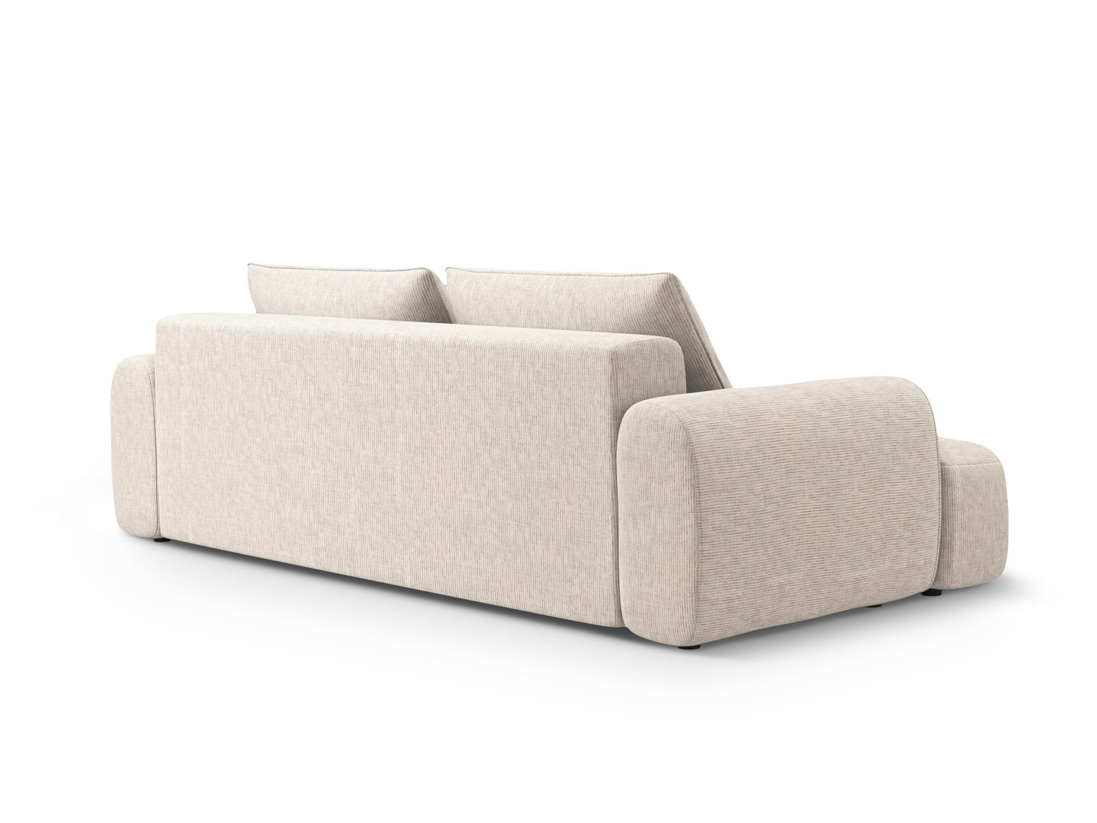Modernes 4-Sitzer Sofa Calma in sanftem Beige, multifunktional mit Schlaffunktion und integriertem Stauraum für stilvolle Wohnlösungen.