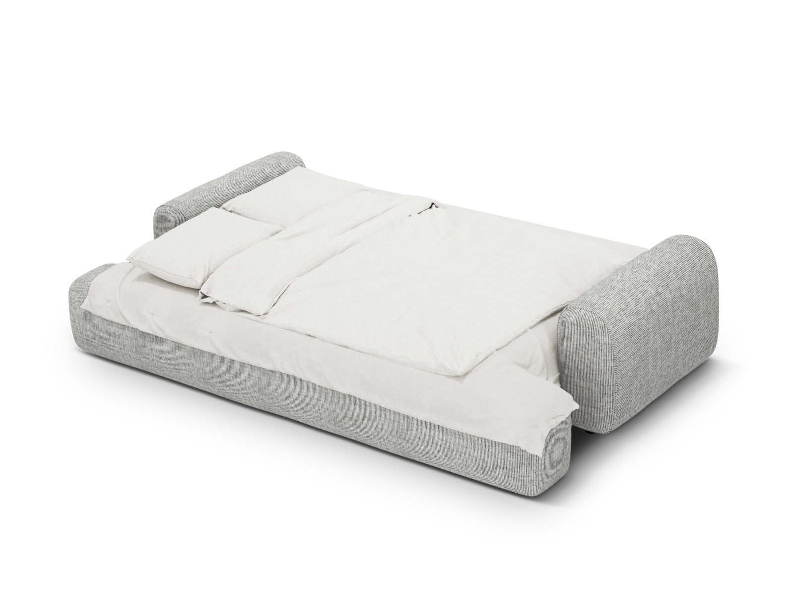Elegantes 4-Sitzer Sofa Calma in Warm Grey-Baltimore, ideal für entspannte Stunden und als praktisches Schlafsofa mit Stauraum.