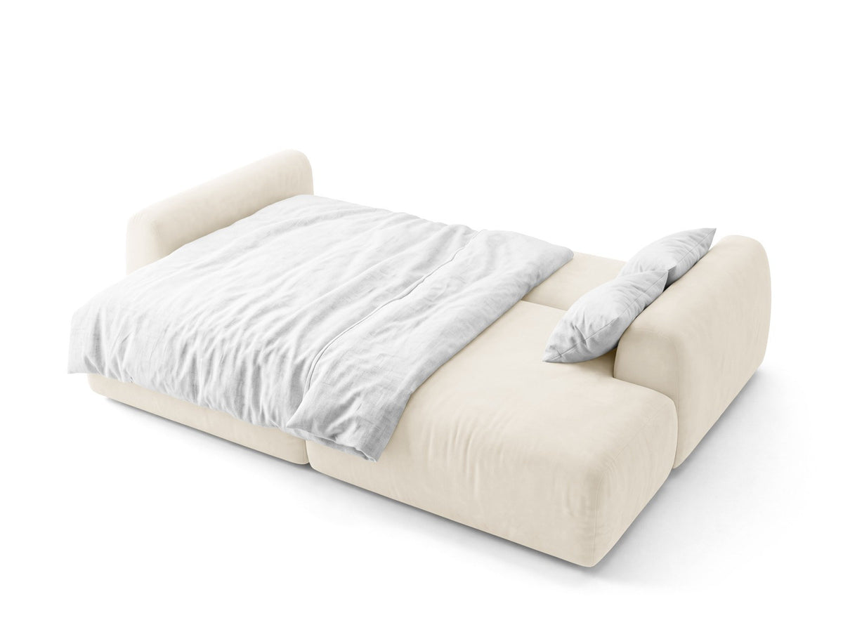 Bettsofa Milan von Cosmopolitan Design mit Bluvel-Bezug und schwarzen Kunststoffbeinen