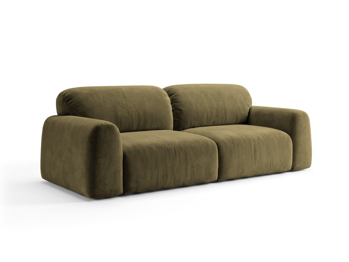 Bettsofa Milan von Cosmopolitan Design mit Bluvel-Bezug und schwarzen Kunststoffbeinen