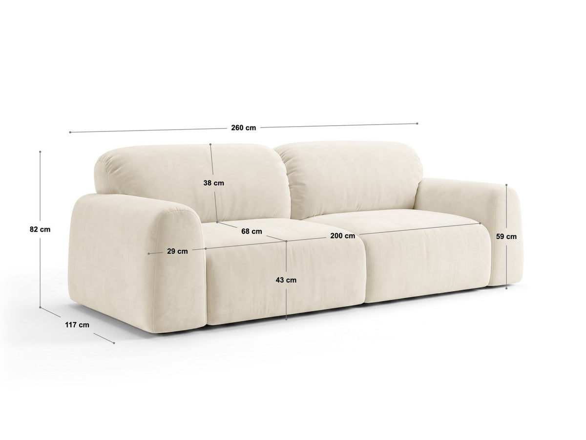 Bettsofa Milan von Cosmopolitan Design mit Bluvel-Bezug und schwarzen Kunststoffbeinen