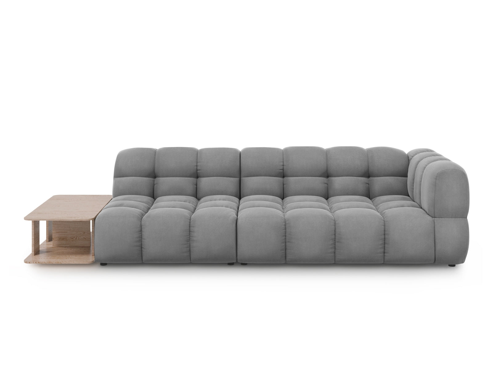 Sky Velour modulares Sofa links 4 Sitzer 102cm in Light Grey-Casino präsentiert im Onlineshop von KAQTU Design AG. L-Sofa links ist von Cosmopolitan Design