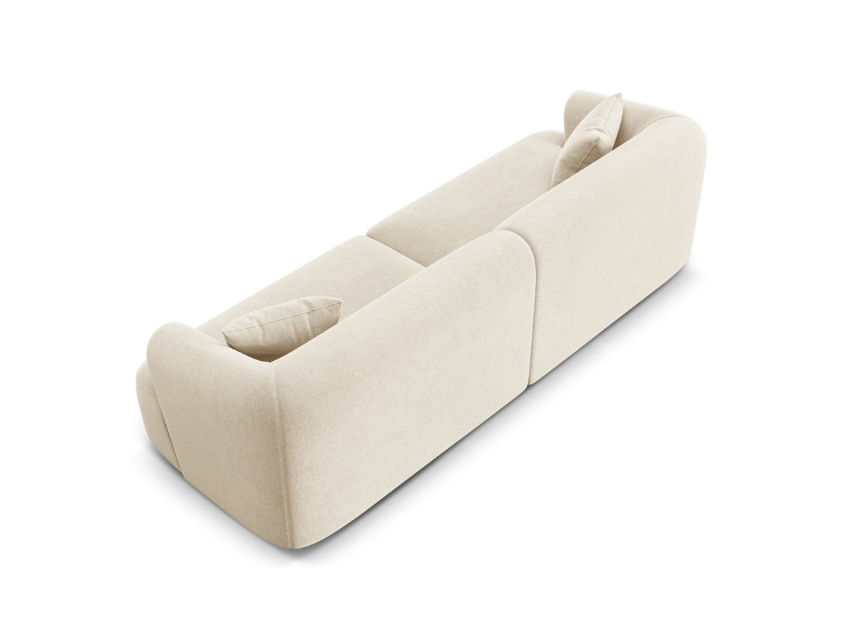 4er Sofa Campi von Cosmopolitan Design mit Stoffbezug und niedrigen schwarzen Beinen