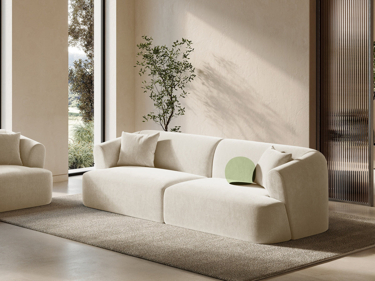 4er Sofa Campi von Cosmopolitan Design mit Stoffbezug und niedrigen schwarzen Beinen