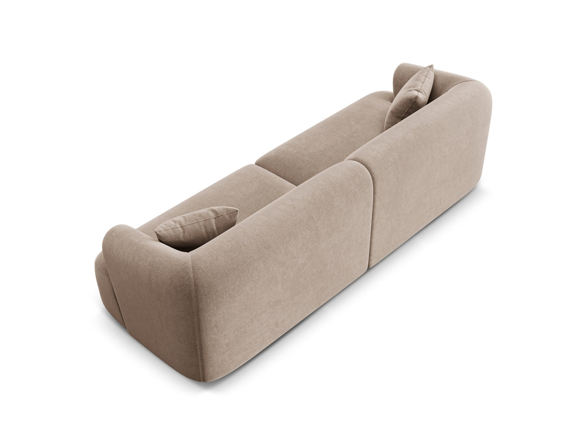 4er Sofa Campi von Cosmopolitan Design mit Stoffbezug und niedrigen schwarzen Beinen