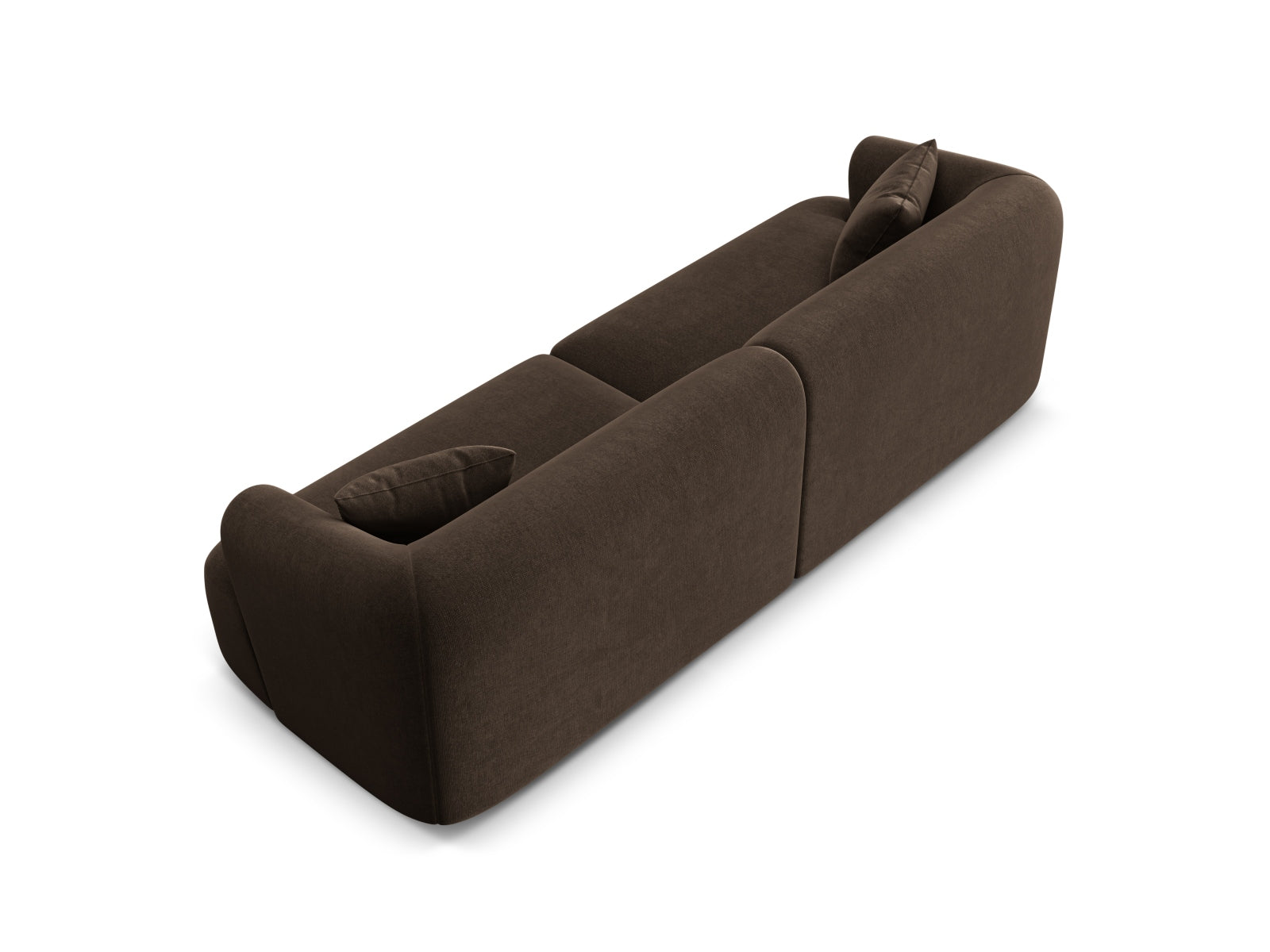 Modernes 4-Sitzer Sofa Campi in der Farbe Chocolate-Vogue, perfekt für gesellige Abende und stilvolle Einrichtungsideen.