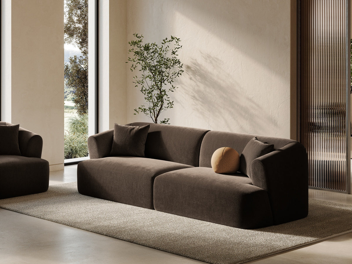 4er Sofa Campi von Cosmopolitan Design mit Stoffbezug und niedrigen schwarzen Beinen